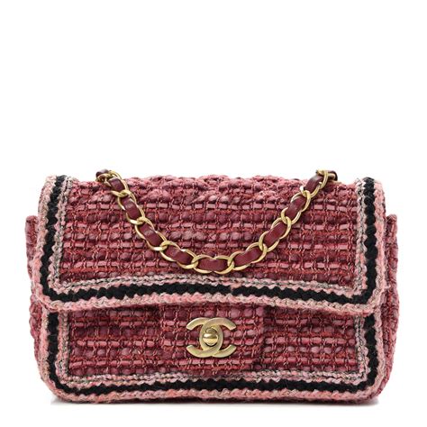 chanel tweed quilted bag